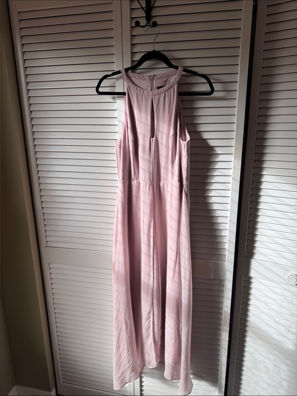 White House Black Market Light Pink Sleeveless Jumpsuit With Overlay